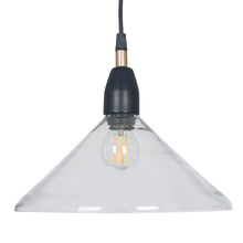 Indlæs billede til gallerivisning Canton matt black metal &amp; glass cone pendant light
