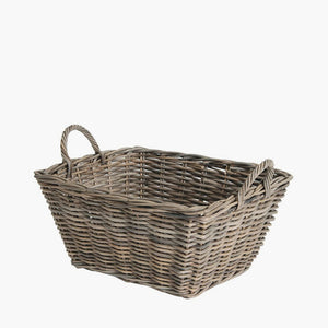 Large Kubu grey rattan storage basket