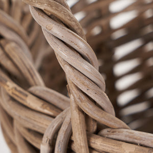 Set of 2 Kubu grey rattan oval storage baskets