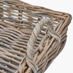 Set of 2 Kubu grey rattan basket trays