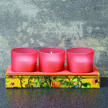 Load image into Gallery viewer, Chinoiserie set of 3 Oriental Lily Candles.
