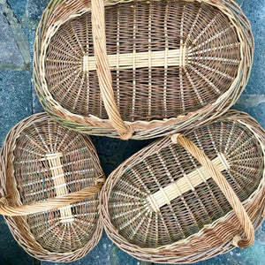 Oval high sided willow garden trug in three sizes