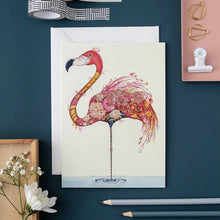 Load image into Gallery viewer, Flamingo - greeting card
