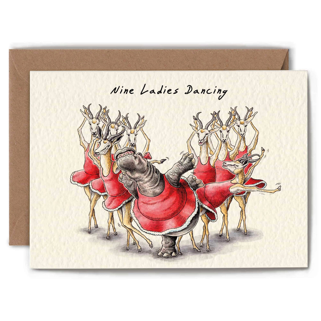 Nine ladies dancing - Christmas card