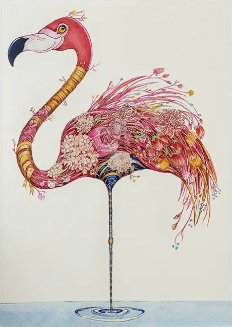 Flamingo - greeting card