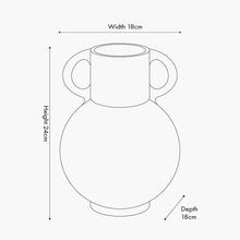 Load image into Gallery viewer, White metal vase with handles
