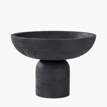Lade das Bild in den Galerie-Viewer, black wooden pedestal bowl against a white background
