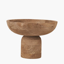 Lade das Bild in den Galerie-Viewer, Wooden pedestal bowl on a pedestal with a white background
