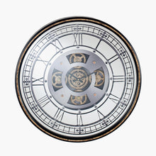 Carica l&#39;immagine nel visualizzatore di Gallery, Antique gold wood &amp; mirrored cog round wall clock
