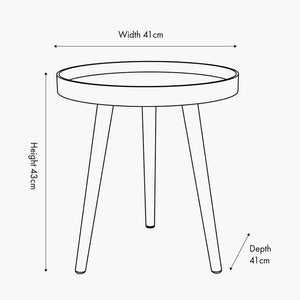 Wood veneer & natural pine wood side table in a range of colours