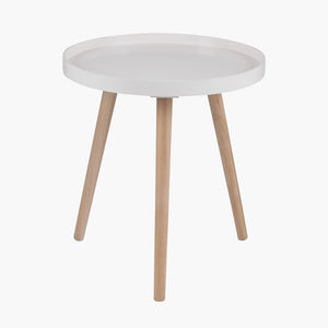 Wood veneer & natural pine wood side table in a range of colours