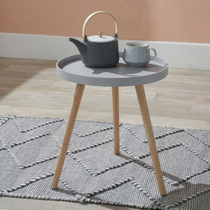 Wood veneer & natural pine wood side table in a range of colours