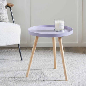 Wood veneer & natural pine wood side table in a range of colours