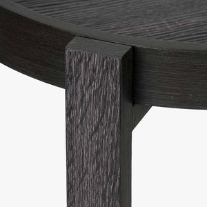 Dark grey oak veneer side tray table