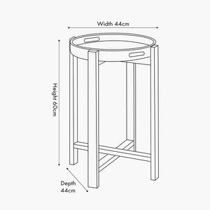 Dark grey oak veneer side tray table