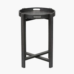 Dark grey oak veneer side tray table