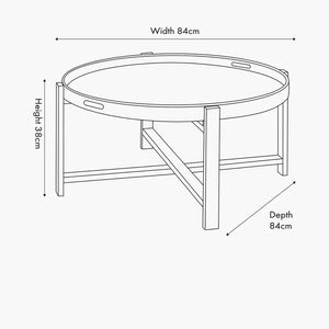 Dark grey oak veneer coffee table