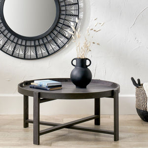 Dark grey oak veneer coffee table