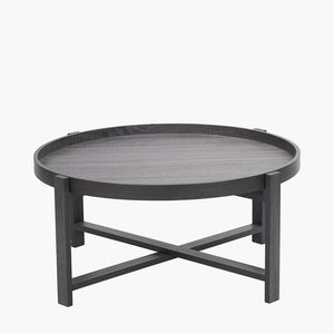 Dark grey oak veneer coffee table