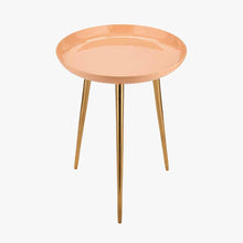 Indlæs billede til gallerivisning Enamel &amp; gold metal side table in a range of colours
