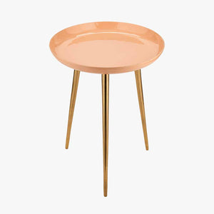 Enamel & gold metal side table in a range of colours