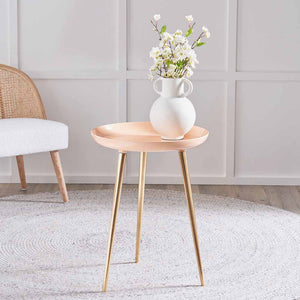 Enamel & gold metal side table in a range of colours