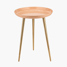 Indlæs billede til gallerivisning Enamel &amp; gold metal side table in a range of colours
