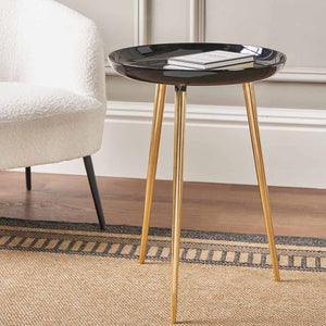 Enamel & gold metal side table in a range of colours