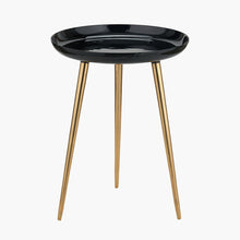 Indlæs billede til gallerivisning Enamel &amp; gold metal side table in a range of colours
