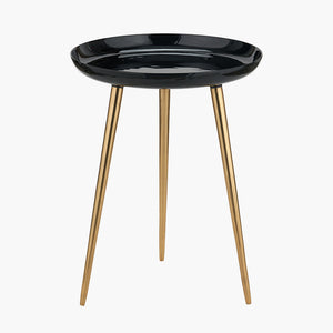 Enamel & gold metal side table in a range of colours