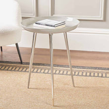 Indlæs billede til gallerivisning Enamel &amp; gold metal side table in a range of colours
