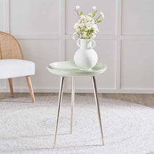 Indlæs billede til gallerivisning Enamel &amp; gold metal side table in a range of colours
