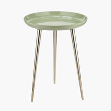 Indlæs billede til gallerivisning Enamel &amp; gold metal side table in a range of colours
