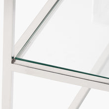 Charger l'image dans la galerie, Clear glass &amp; silver metal console table
