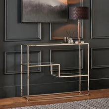 Charger l'image dans la galerie, Clear glass &amp; silver metal console table

