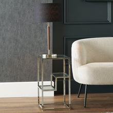 Charger l'image dans la galerie, Clear glass &amp; silver metal side table
