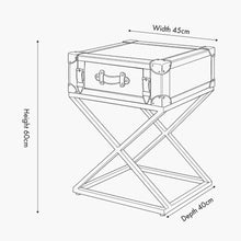 Load image into Gallery viewer, Side table dimensions including height, width, and depth for the Adriano side table design
