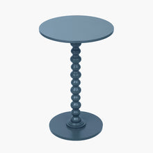 Lade das Bild in den Galerie-Viewer, Side table with a bobble stem leg design in dark blue, perfect for small spaces.
