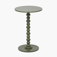 Lade das Bild in den Galerie-Viewer, Side table with a bobble stem leg design in green, perfect for small spaces and stylish decor.
