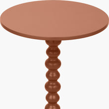 Lade das Bild in den Galerie-Viewer, Side table with a bobble stem leg design in a warm color, perfect for small spaces and versatile decor.
