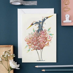 Two Cranes - greeting card