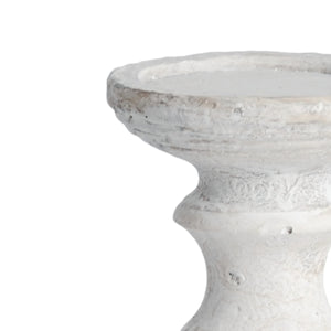 Textured cream stone candle holder in three sizes