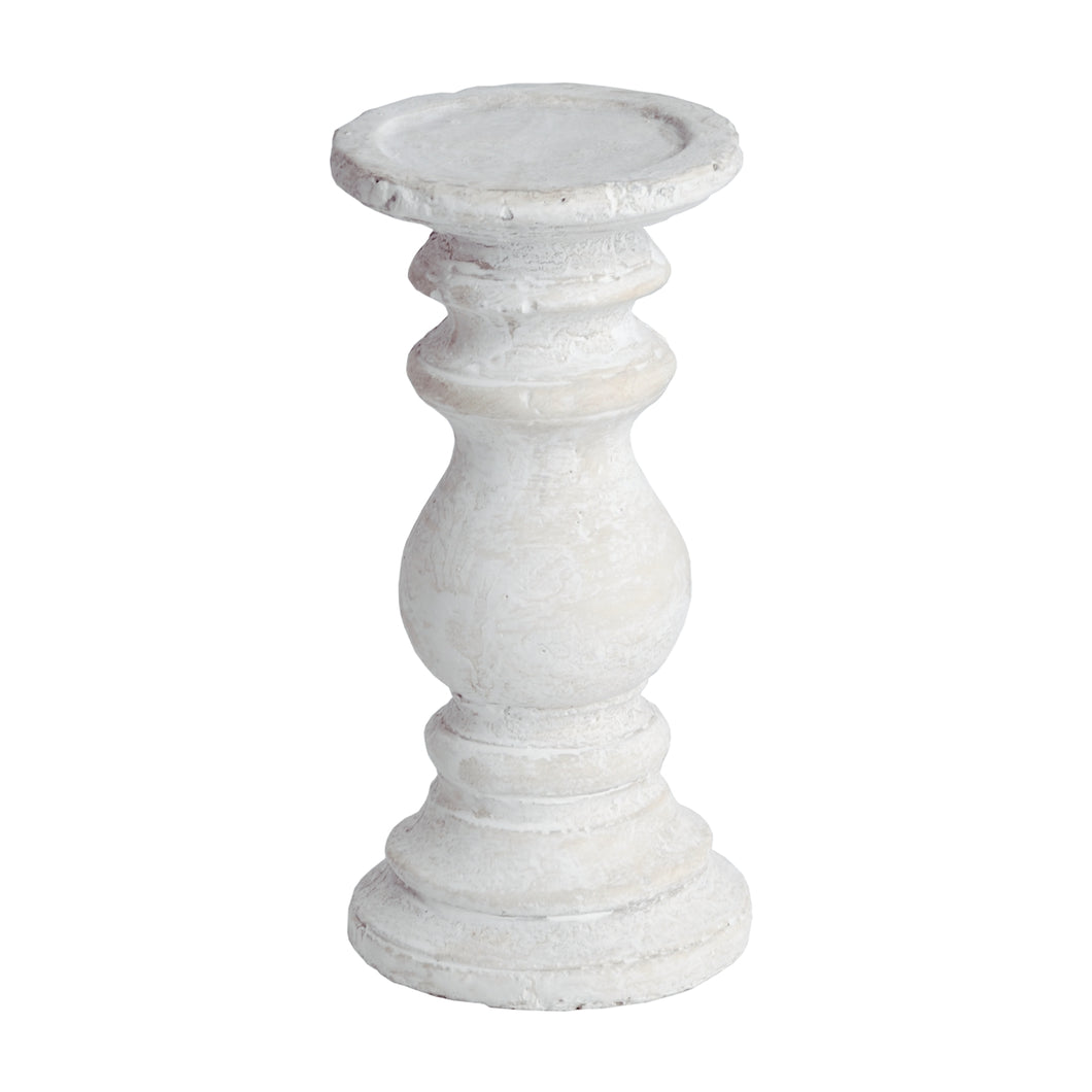 Textured cream stone candle holder in three sizes