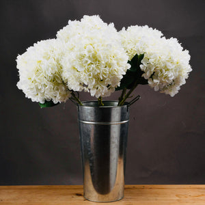 Oversized white faux hydrangea