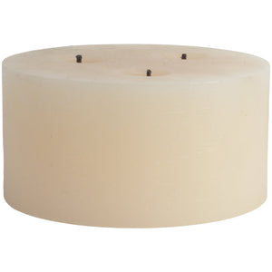 Rustic 3 wick pillar candle in ivory