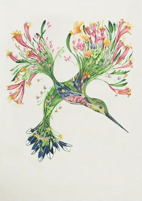 The hummingbird - greeting card