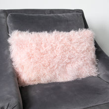 Indlæs billede til gallerivisning Curly Sheepskin oblong cushion in a range of colours
