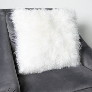 Curly Sheepskin square cushion in a range of colours