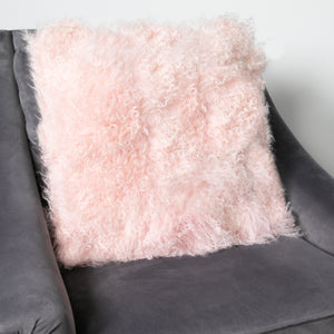 Curly Sheepskin square cushion in a range of colours