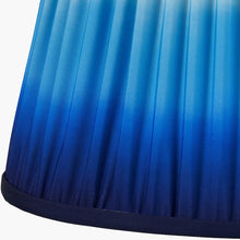 Charger l'image dans la galerie, Lampshade hand pleated in a striking cobalt blue ombre design from Designers Guild.
